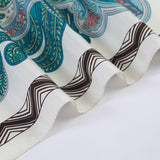 Mulberry Silk Scarf Square, Paisley Fantasy Floral Turquoise