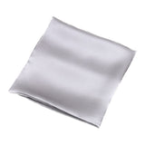 Double Sided Pure Mulberry Silk Pocket Squares, Silver Gray