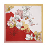 Silk Scarf Square Neck Scarf, Red Magnolia