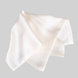 Double Sided Pure Mulberry Silk Pocket Squares, Cream White