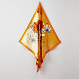 Designer Silk Scarf Head Scarf Square, Vibrant Magnolia