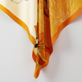 Designer Silk Scarf Head Scarf Square, Vibrant Magnolia