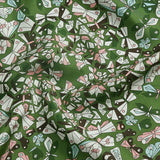 Pure Mulberry Silk Scarf Neck Square, Butterfly Green