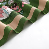 Pure Mulberry Silk Scarf Neck Square, Butterfly Green