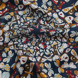 Pure Mulberry Silk Scarf Wensli Silk Scarf Square, Butterfly Navy Blue