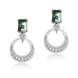 chic moss agate earrings sterling silver