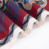 Women Silk Scarf Silk Neck Scarf Square, Paisley Fantasy Floral Red