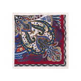 Women Silk Scarf Silk Neck Scarf Square, Paisley Fantasy Floral Red