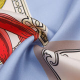 100% Silk Scarf, Flourishing Blossom Blue