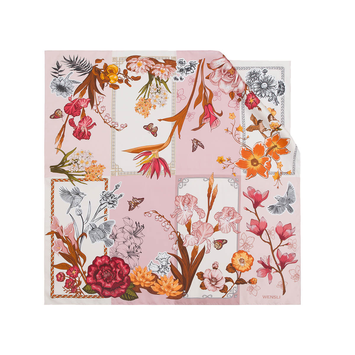 Pure Silk Scarf, Flourishing Blossom Pink