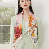 Pure Silk Scarf, Flourishing Blossom Pink