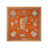 Designer Silk Scarf Large Square 105, Floral Imprint