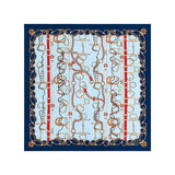 100% Silk Scarf Square 63, Link Blue