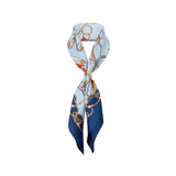 100% Silk Scarf Square 63, Link Blue