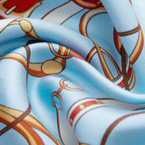 100% Silk Scarf Square 63, Link Blue