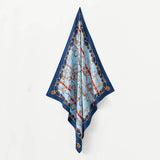 100% Silk Scarf Square 63, Link Blue