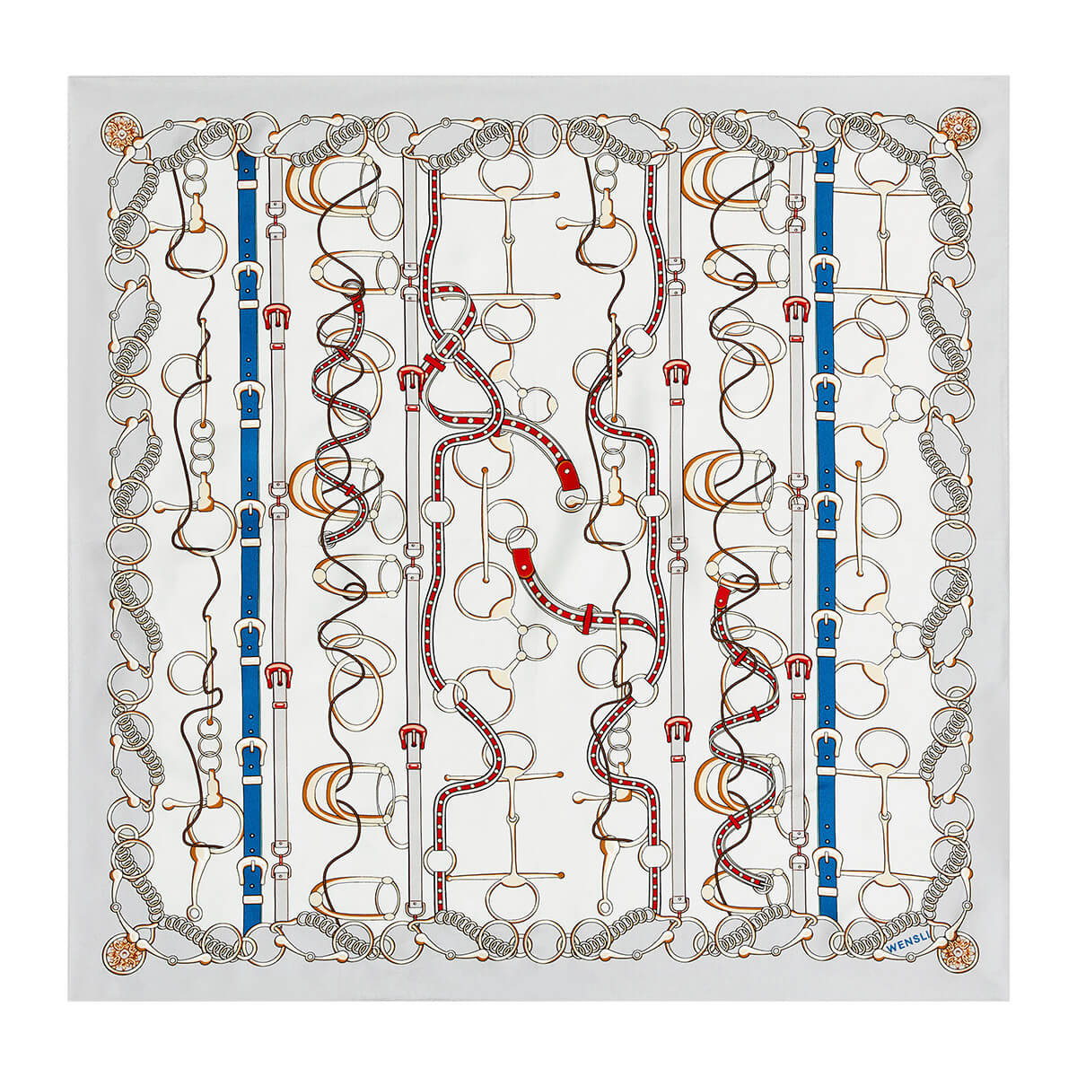 100% Silk Scarf Square 63, Link Grey