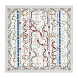 100% Silk Scarf Square 63, Link Grey