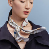 100% Silk Scarf Square 63, Link Grey