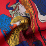 Pure Silk Scarf for Women, Astronomy Red