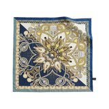 100% Silk Mulberry Silk Scarf Square, Dunhuang Gold