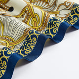 100% Silk Mulberry Silk Scarf Square, Dunhuang Gold