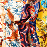 Designer Silk Scarf Mulberry Silk Scarf Square, Golden Fall Garden