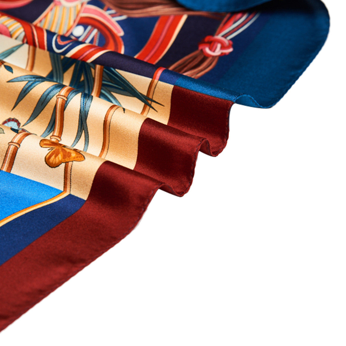 Designer Silk Scarf Mulberry Silk Scarf Square, Golden Fall Garden