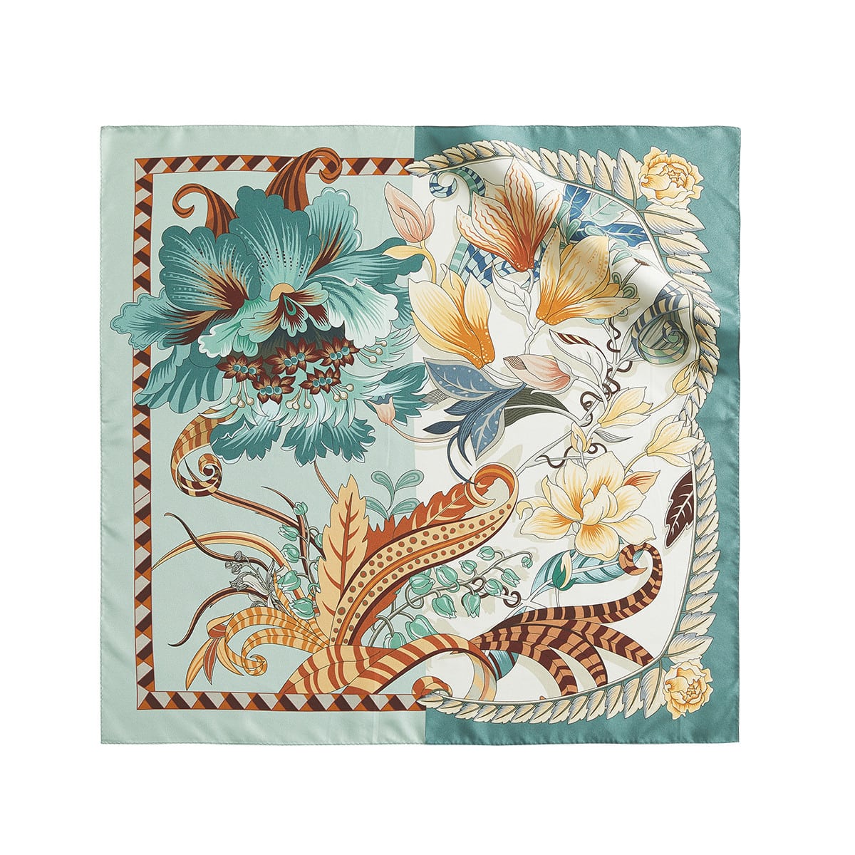 Designer Silk Scarf Mulberry Silk Scarf Wensli Silk Scarf Square, Blooming