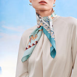 Designer Silk Scarf Mulberry Silk Scarf Wensli Silk Scarf Square, Blooming