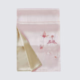 Hand Embroidered Silk Scarf Long, Pink Silk Scarf, Butterfly Flutters