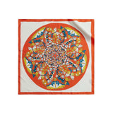 Double Sided Pure Mulberry Silk Scarf Square, Butterfly Orange
